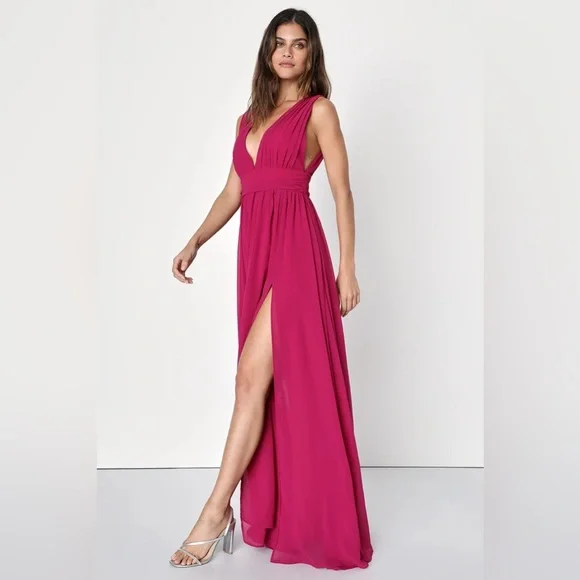 Heavenly Hues Magenta Maxi Dress - Picture 2 of 4